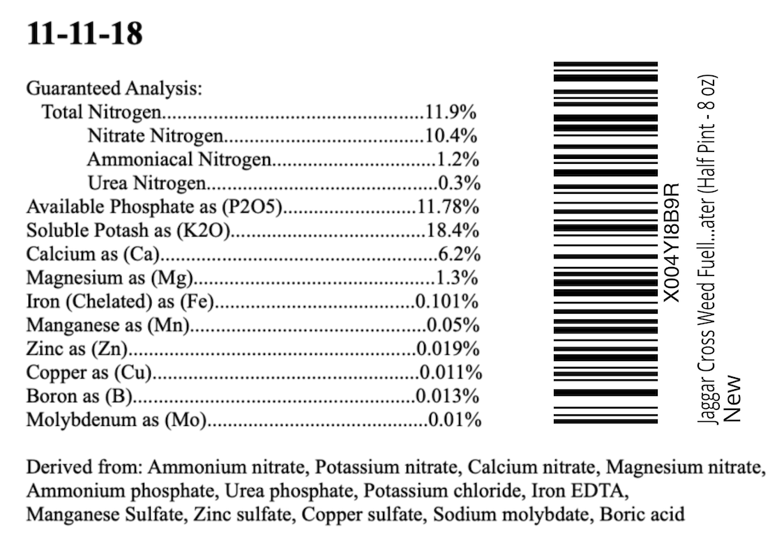 25 lb Bulk JaggarCross Weed Fuel Fertilizer